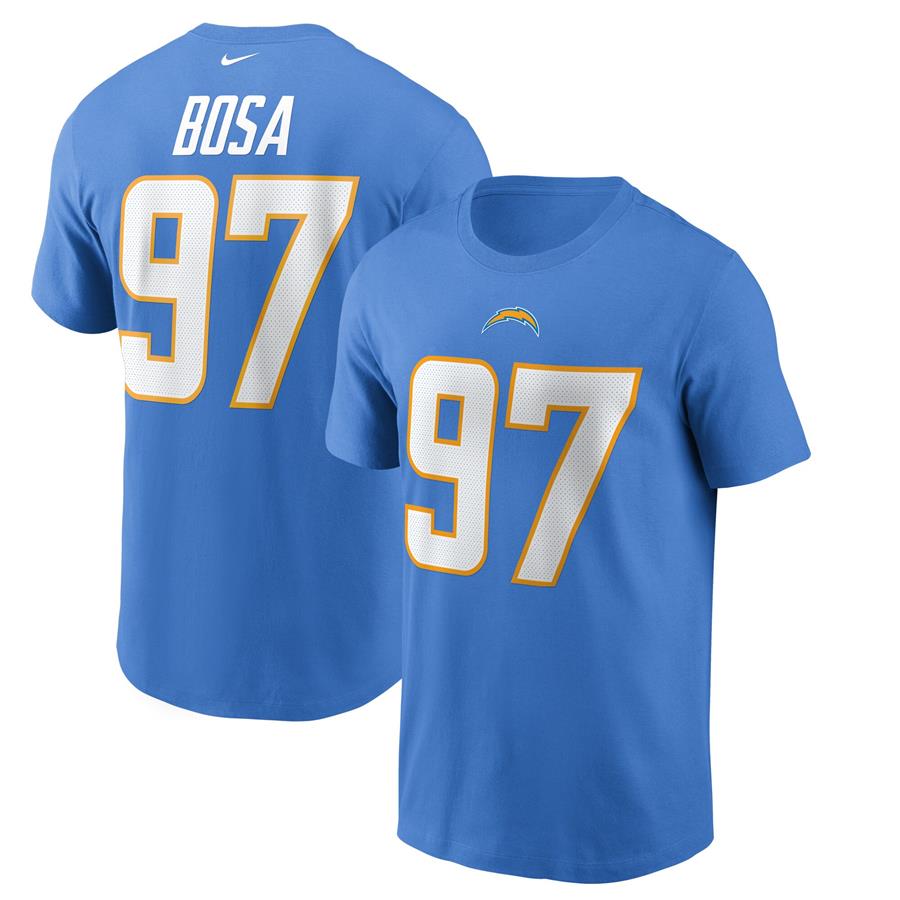 Футболка Joey Bosa Los Angeles Chargers Nike Name & Number (голубой)