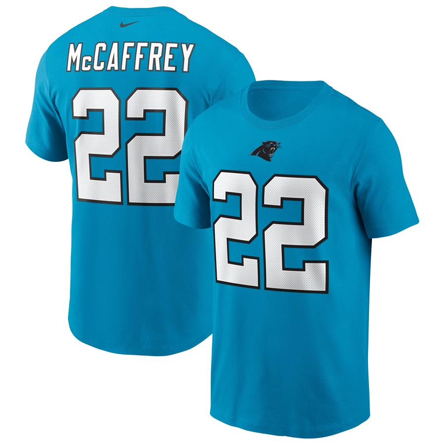 Christian McCaffrey Carolina Panthers Nike Name & Number T-Shirt - Blue