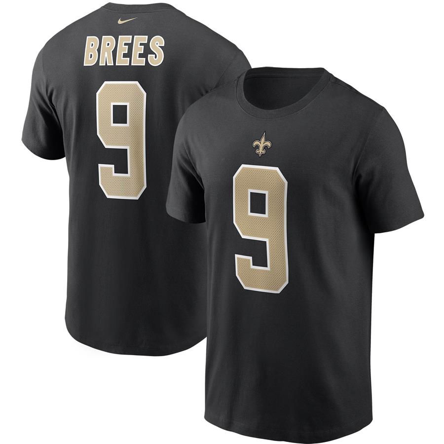 Drew Brees New Orleans Saints Nike Name & Number T-Shirt - Black