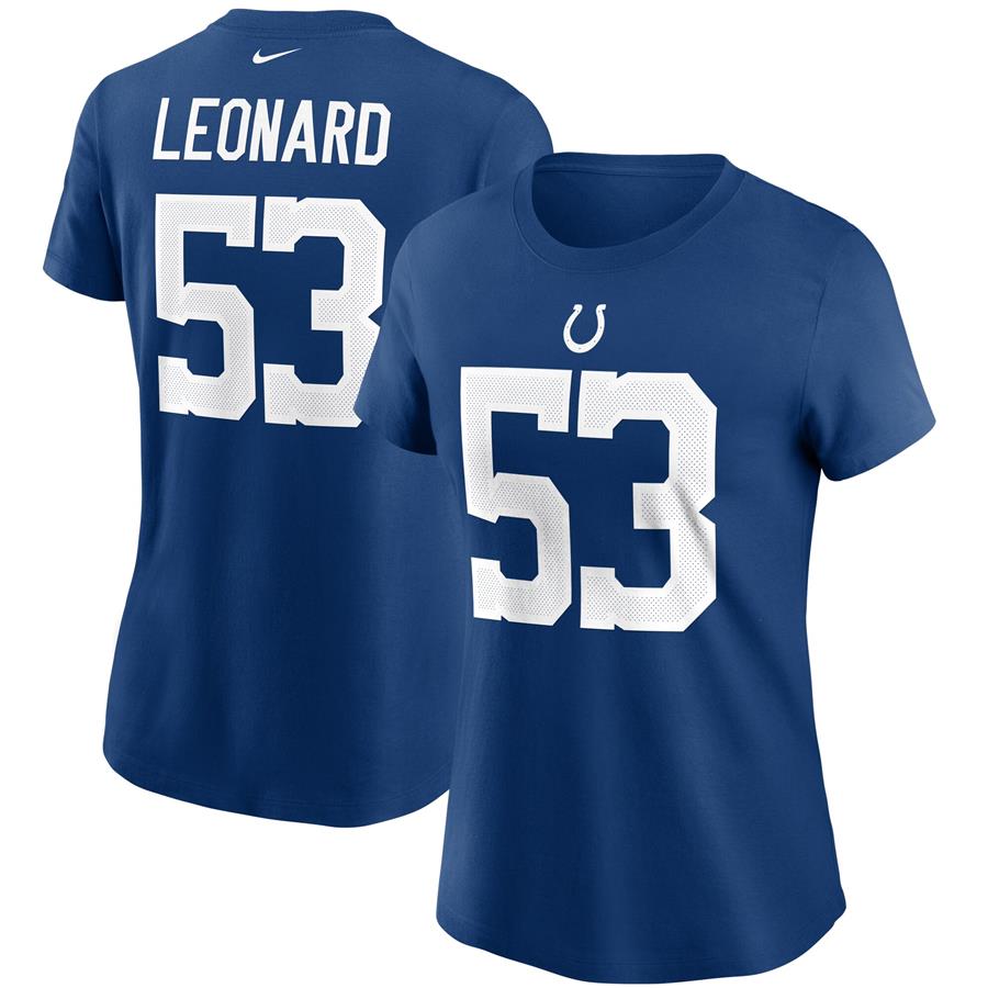 Darius Leonard Indianapolis Colts Nike Women's Name & Number T-Shirt - Royal