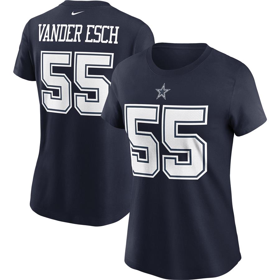 Женская футболка Leighton Vander Esch Dallas Cowboys Nike Name & Number (тёмно-синий)