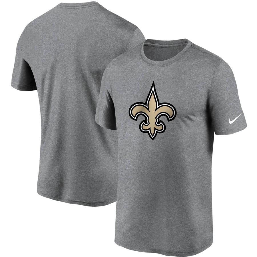 New Orleans Saints Nike Logo Essential Legend Performance T-Shirt - Heathered Charcoal