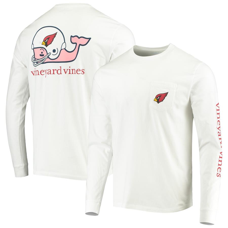Arizona Cardinals Vineyard Vines Whale Helmet Long Sleeve T-Shirt - White