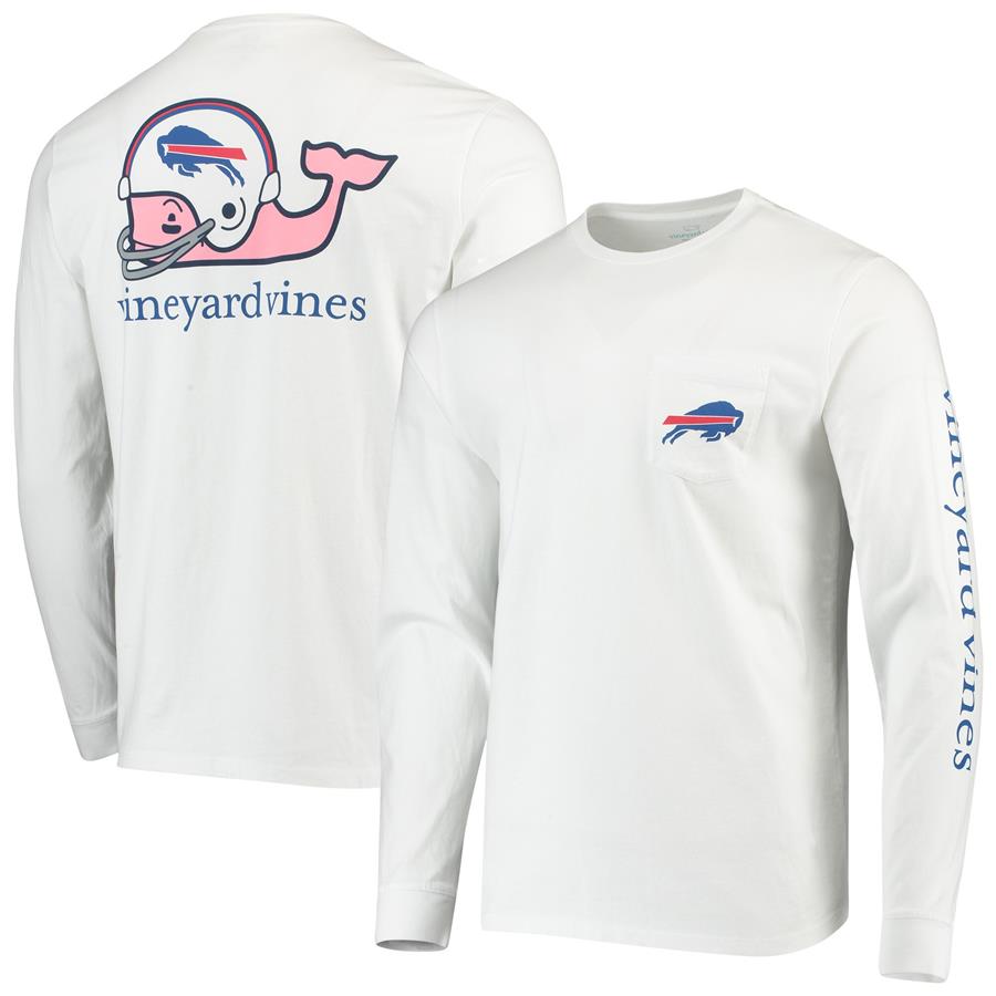 Buffalo Bills Vineyard Vines Whale Helmet Long Sleeve T-Shirt - White