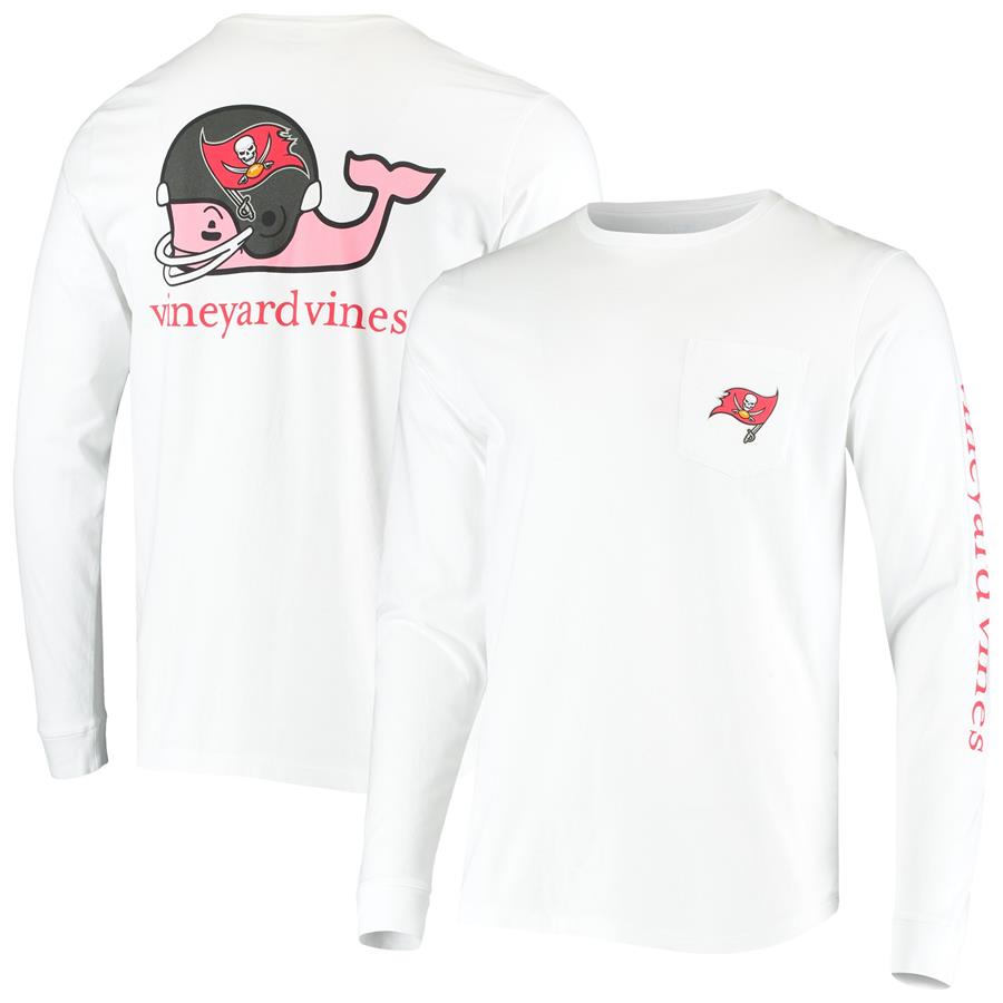 Tampa Bay Buccaneers Vineyard Vines Whale Helmet Long Sleeve T-Shirt - White