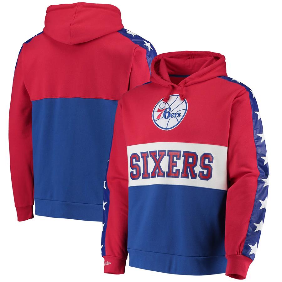Philadelphia 76ers Mitchell & Ness Hardwood Classics Leading Scorer Fleece Pullover Hoodie - Red