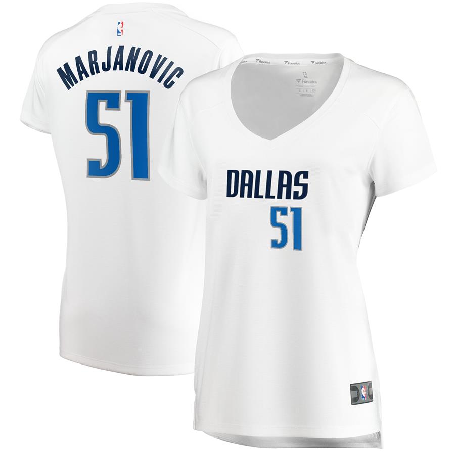 Boban Marjanovic Dallas Mavericks Fanatics Branded Women's Fast Break Replica Jersey White - Association Edition
