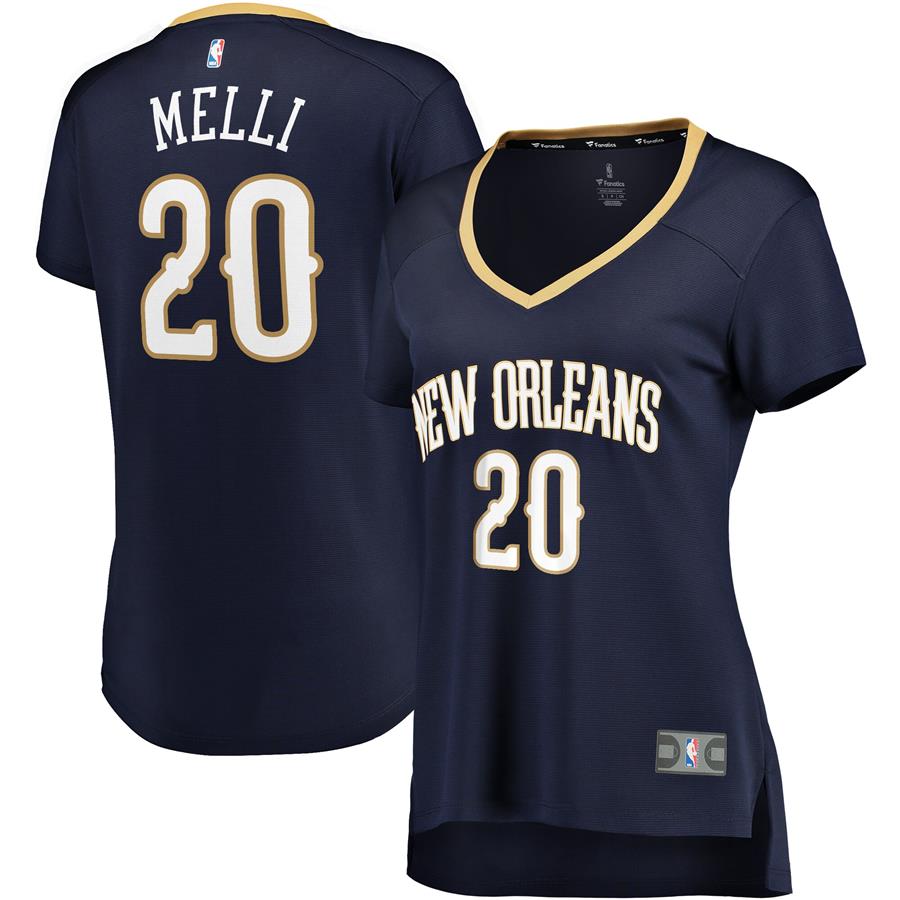 Nicolo Melli New Orleans Pelicans Fanatics Branded Women's Fast Break Replica Player Jersey - Icon Edition - Navy