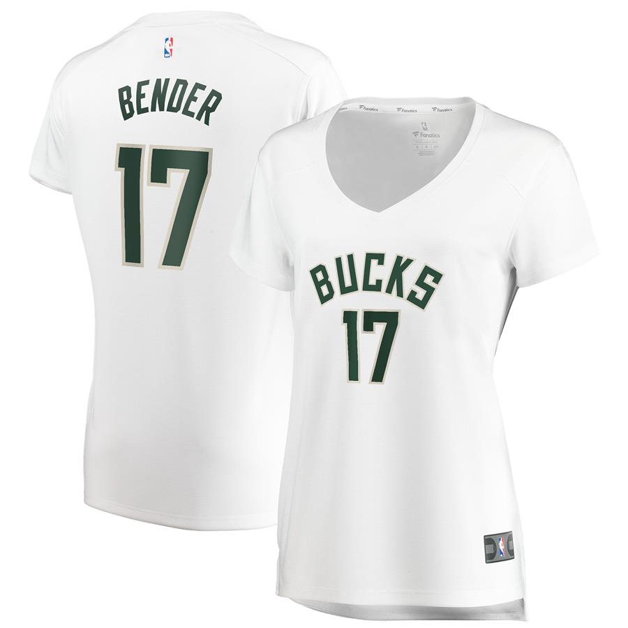 Dragan Bender Milwaukee Bucks Fanatics Branded Women's Fast Break Replica Jersey White - Association Edition