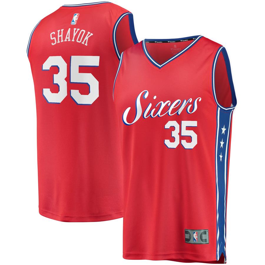 Marial Shayok Philadelphia 76ers Fanatics Branded Fast Break Replica Player Jersey Red - Statement Edition