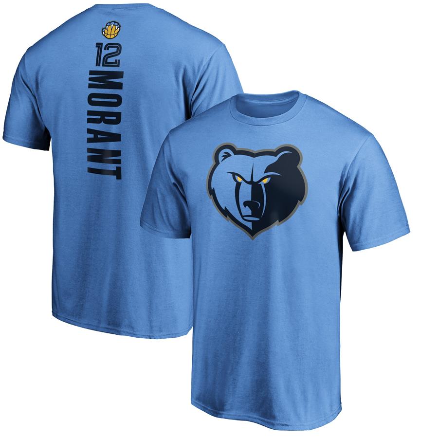Ja Morant Memphis Grizzlies Fanatics Branded Playmaker Name & Number Team T-Shirt - Light Blue