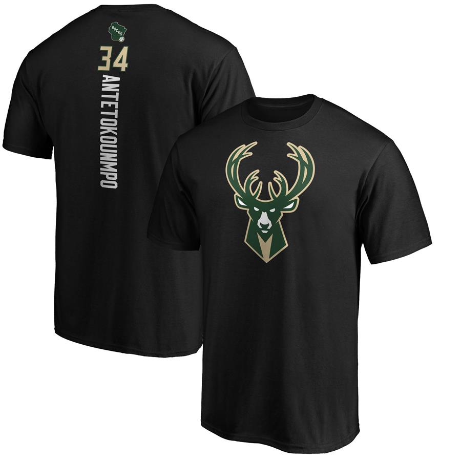 Giannis Antetokounmpo Milwaukee Bucks Fanatics Branded Team Playmaker Name & Number T-Shirt - Black