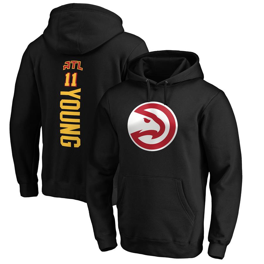 Trae Young Atlanta Hawks Fanatics Branded Playmaker Name & Number Pullover Hoodie - Black