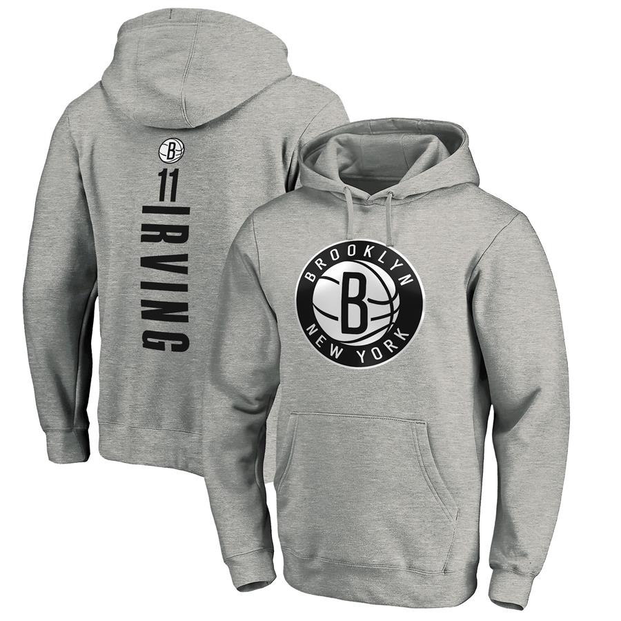 Kyrie Irving Brooklyn Nets Fanatics Branded Playmaker Name & Number Pullover Hoodie - Heathered Gray