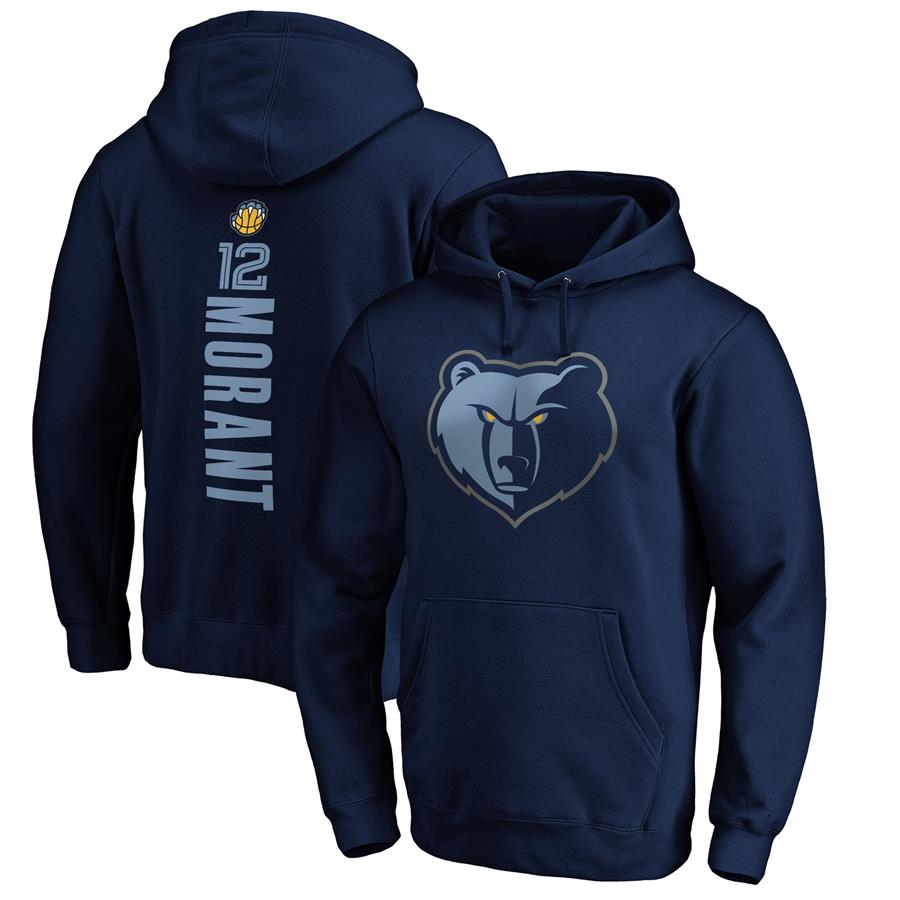 Ja Morant Memphis Grizzlies Fanatics Branded Playmaker Name & Number Pullover Hoodie - Navy