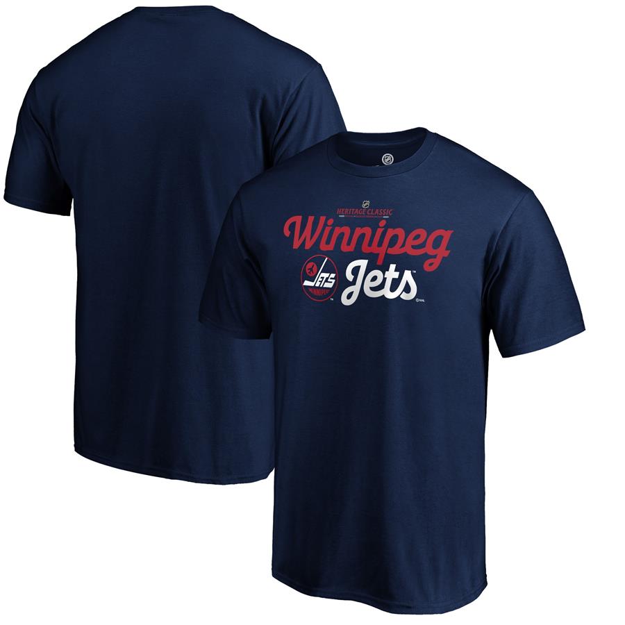 Winnipeg Jets Fanatics Branded 2019 Heritage Classic Mosaic T-Shirt - Navy