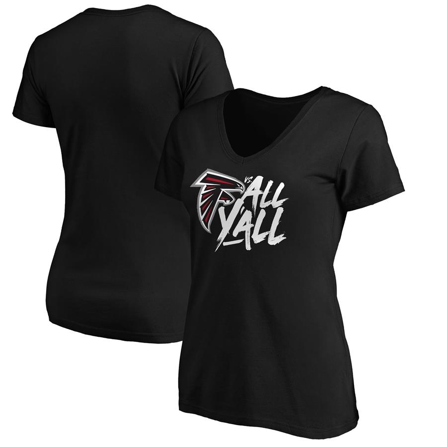 Atlanta Falcons NFL Pro Line by Fanatics Branded Women's Falcons vs. All Y'all V-Neck T-Shirt - Black