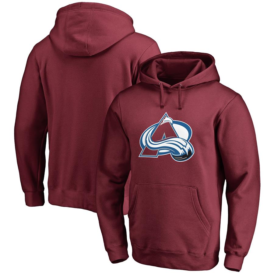Colorado Avalanche Fanatics Branded Primary Team Logo Fleece Pullover Hoodie - Burgundy