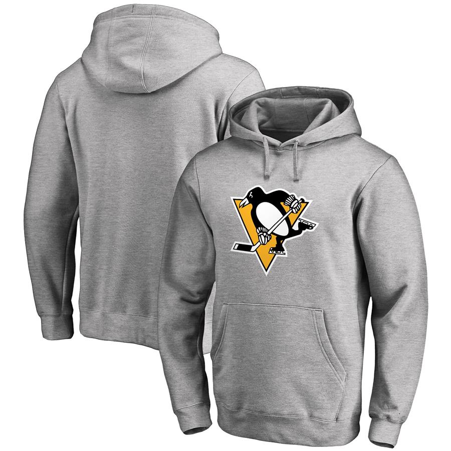 Pittsburgh Penguins Fanatics Branded Primary Team Logo Fleece Pullover Hoodie - Heathered Gray