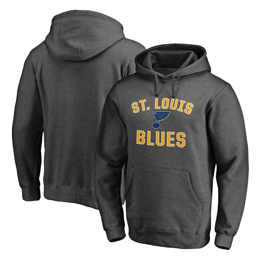 St. Louis Blues Fanatics Branded Victory Arch Pullover Hoodie - Heathered Charcoal