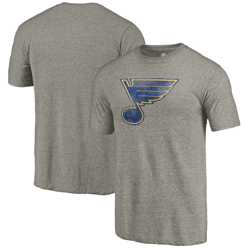 St. Louis Blues Fanatics Branded Primary Logo Tri-Blend T-Shirt - Heathered Gray