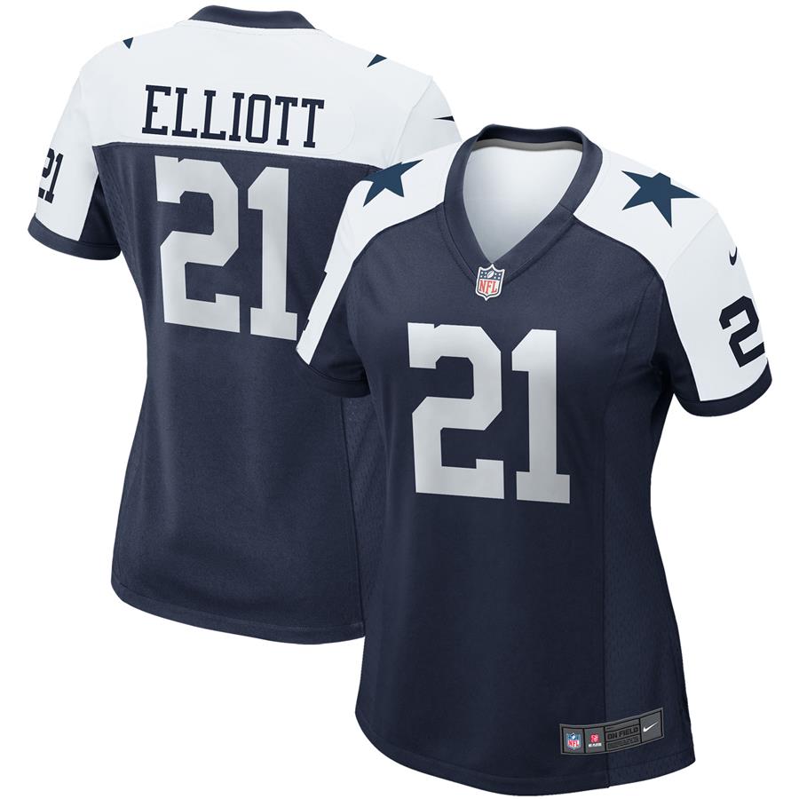 Женское джерси Ezekiel Elliott Dallas Cowboys Nike Alternate Game Team (тёмно-синий)