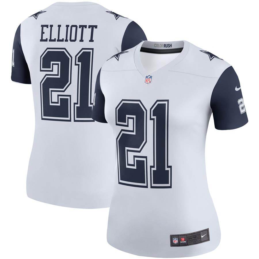 Женское джерси Ezekiel Elliott Dallas Cowboys Nike Color Rush Legend Player (белый)