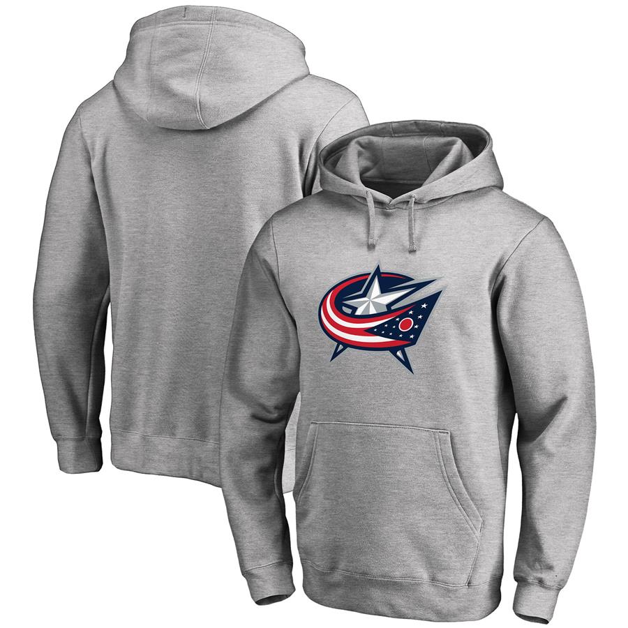 Columbus Blue Jackets Fanatics Branded Primary Team Logo Fleece Pullover Hoodie - Heathered Gray