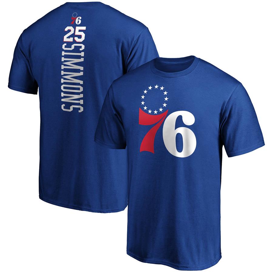 Ben Simmons Philadelphia 76ers Fanatics Branded Playmaker Name & Number Team Logo T-Shirt - Royal