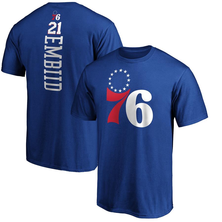 Joel Embiid Philadelphia 76ers Fanatics Branded Playmaker Name & Number T-Shirt - Royal