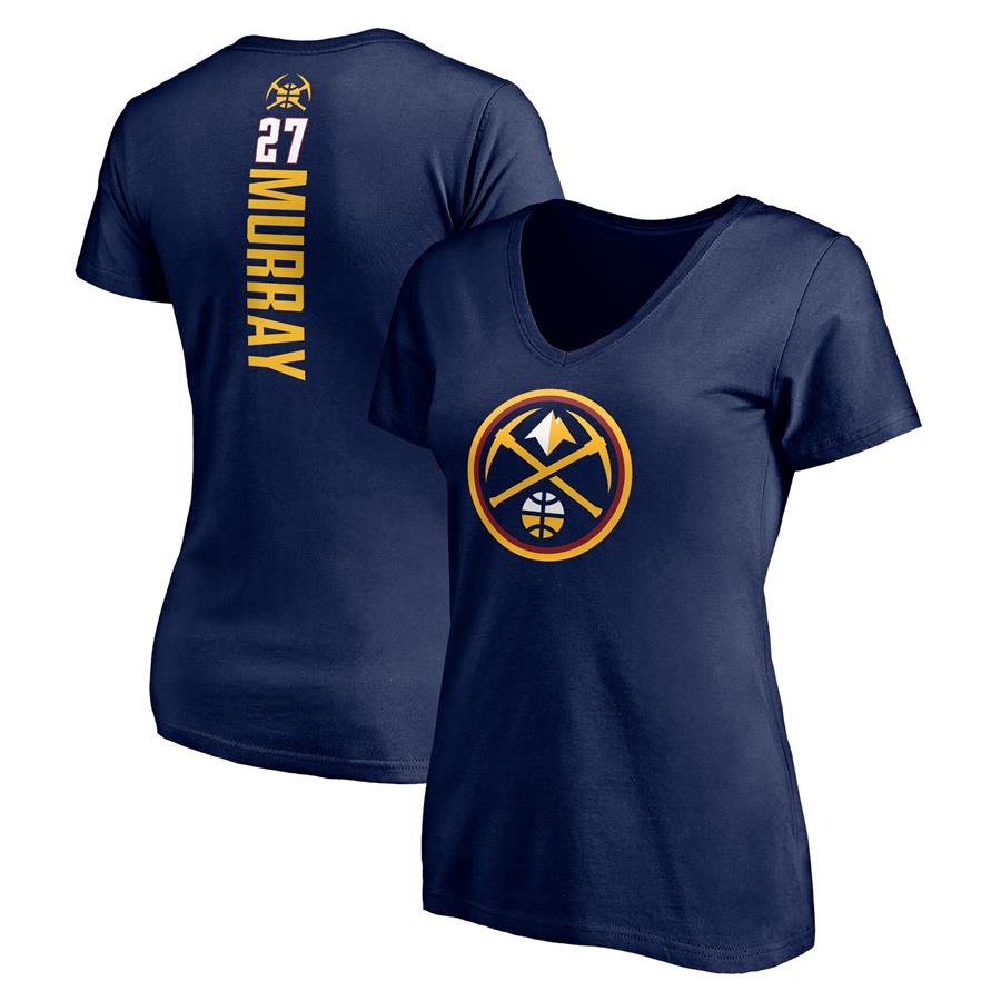 Jamal Murray Denver Nuggets Fanatics Branded Women's Playmaker Logo Name & Number V-Neck T-Shirt - Navy
