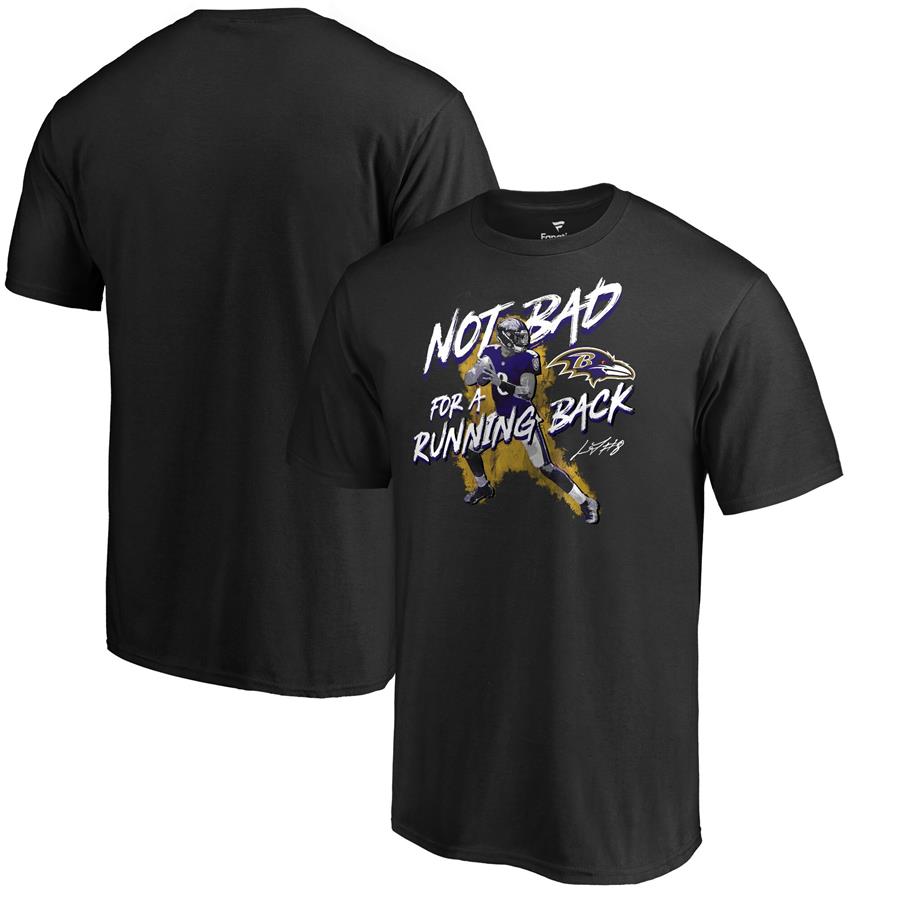 Lamar Jackson Baltimore Ravens Fanatics Branded Not Bad for a Running Back T-Shirt - Black