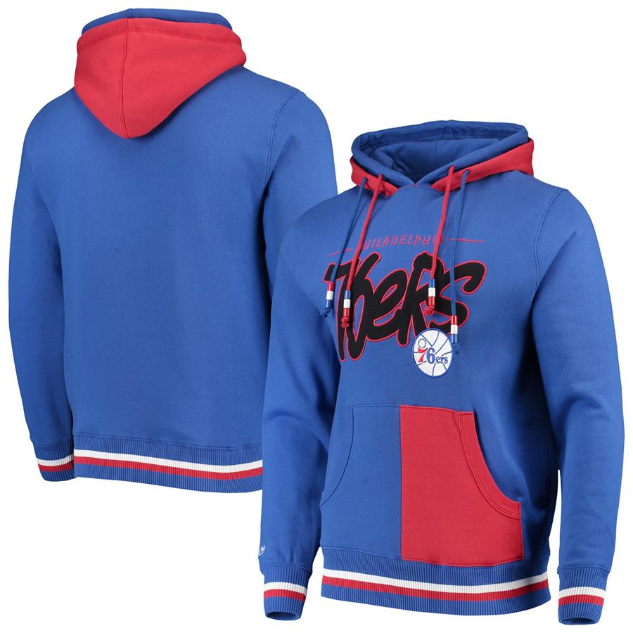 Philadelphia 76ers Mitchell & Ness Hardwood Classics Double Pullover Hoodie - Royal