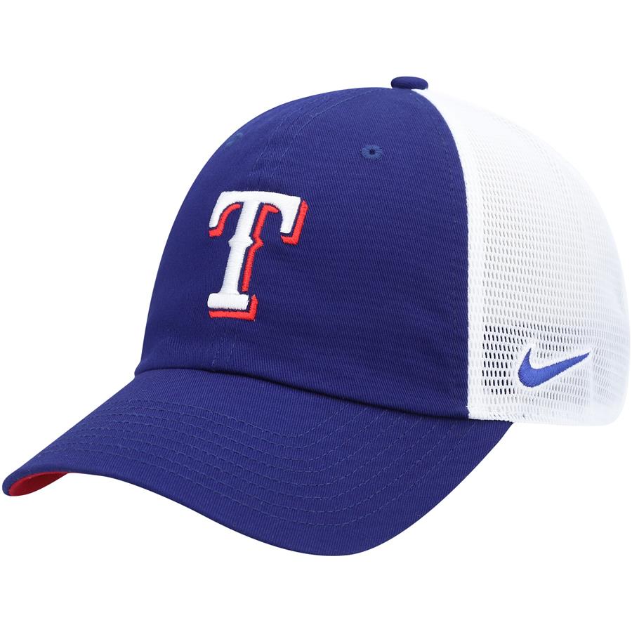 Texas Rangers Nike Heritage 86 Trucker Unstructured Adjustable Hat - Royal