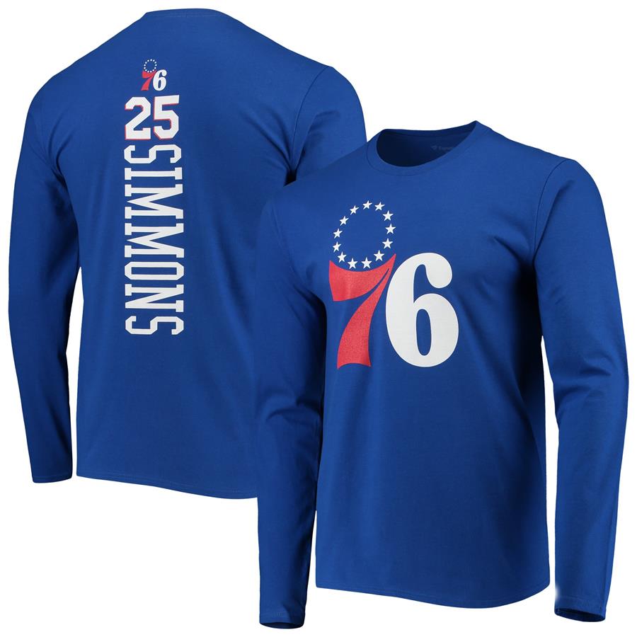 Ben Simmons Philadelphia 76ers Fanatics Branded Team Playmaker Name & Number Long Sleeve T-Shirt - Royal