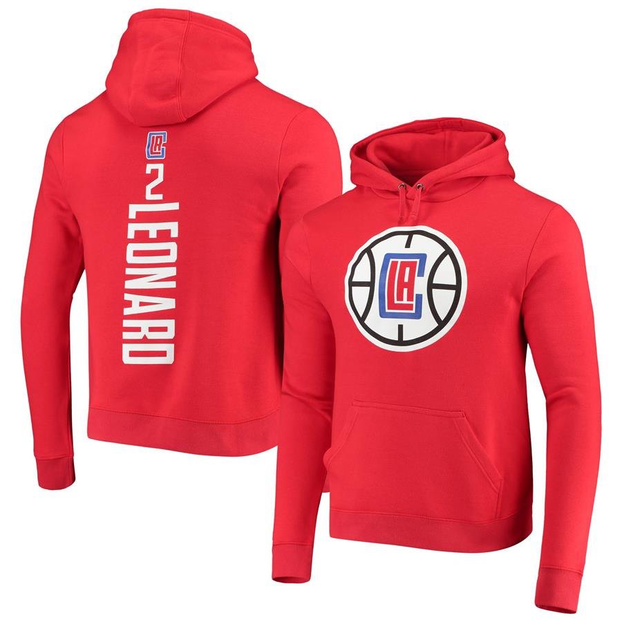 Kawhi Leonard LA Clippers Fanatics Branded Team Playmaker Name & Number Pullover Hoodie - Red