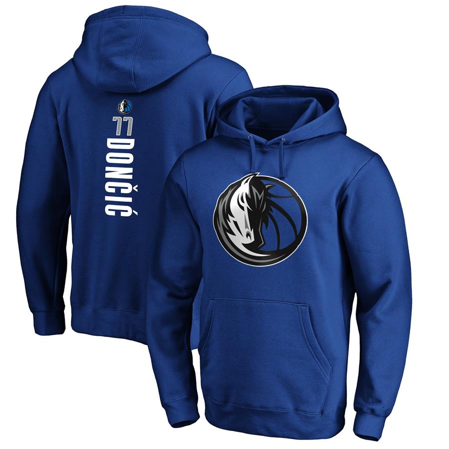 Luka Doncic Dallas Mavericks Fanatics Branded Team Playmaker Name & Number Pullover Hoodie - Blue