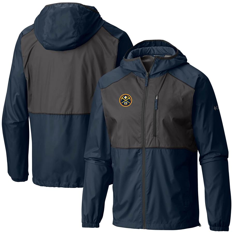 Denver Nuggets Columbia Flash Forward Full-Zip Windbreaker Jacket - Navy