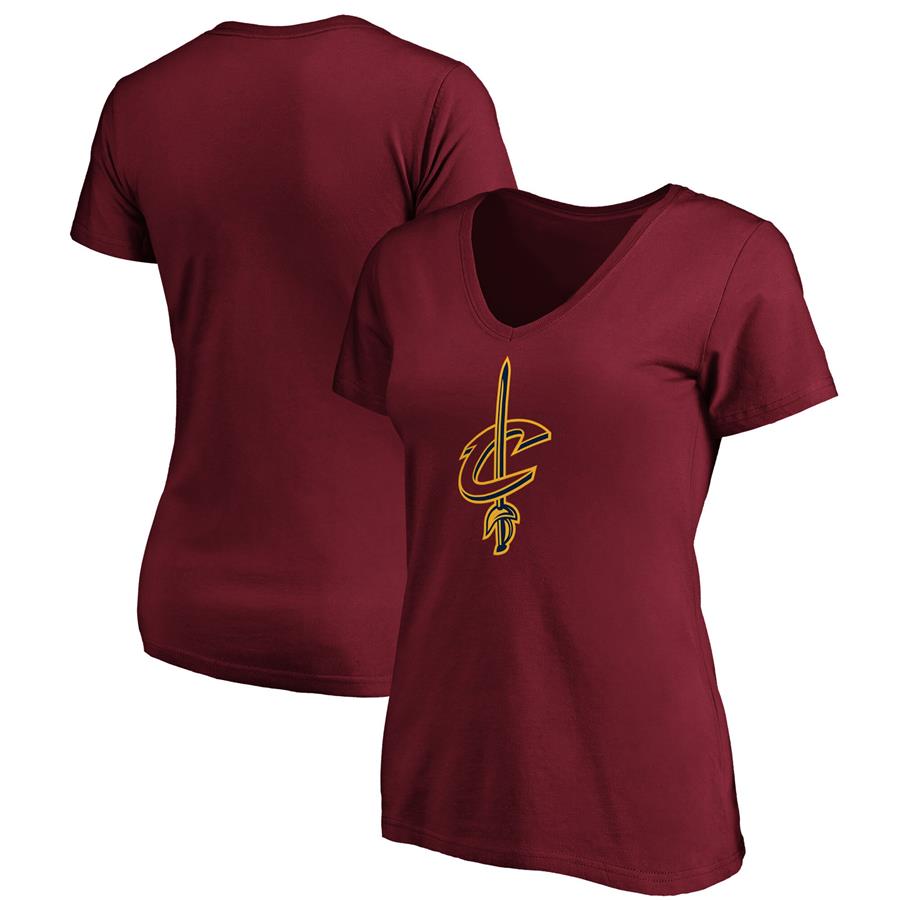 Cleveland Cavaliers Fanatics Branded Women's Primary Logo Team V-Neck T-Shirt - Wine