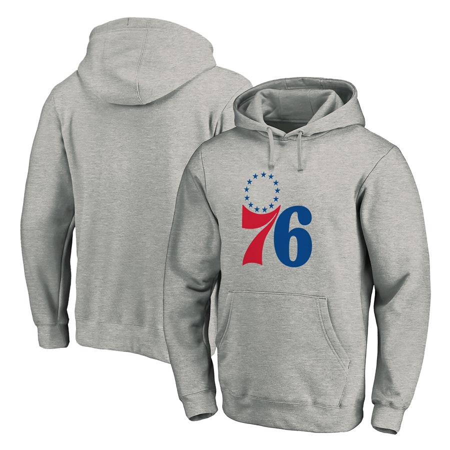 Philadelphia 76ers Fanatics Branded Team Primary Logo Pullover Hoodie - Heathered Gray