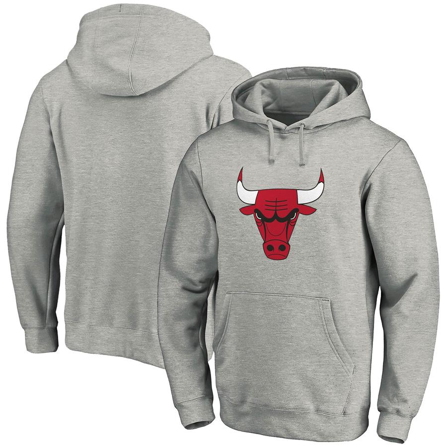Chicago Bulls Fanatics Branded Team Primary Logo Pullover Hoodie - Heathered Gray