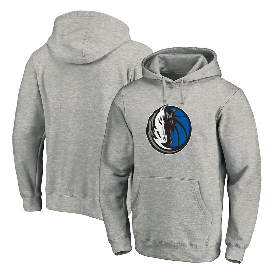 Dallas Mavericks Fanatics Branded Team Primary Logo Pullover Hoodie - Heathered Gray