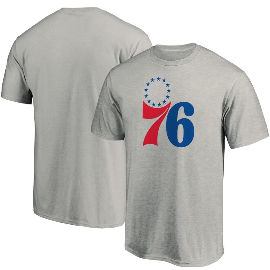 Philadelphia 76ers Fanatics Branded Primary Team Logo T-Shirt - Heathered Gray