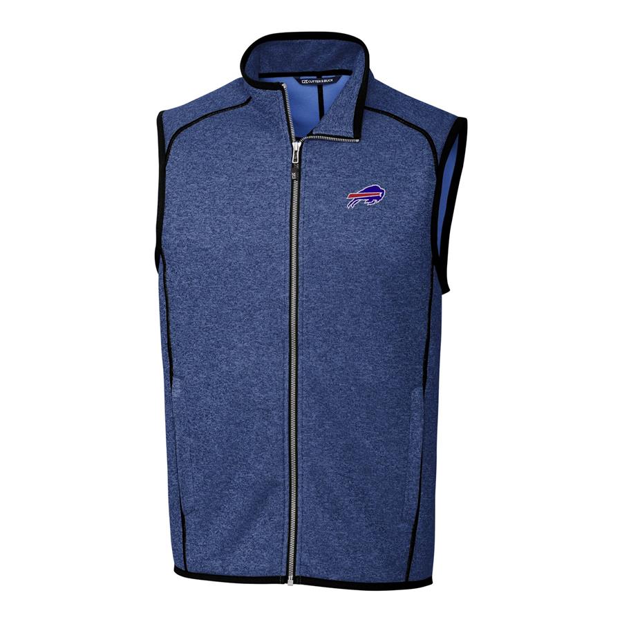Buffalo Bills Cutter & Buck Mainsail Sweater Knit Fleece Full-Zip Vest - Royal
