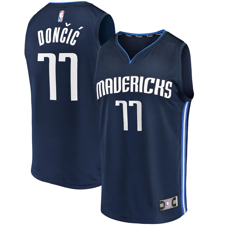 Luka Doncic Dallas Mavericks Fanatics Branded Fast Break Team Replica Jersey Navy - Statement Edition