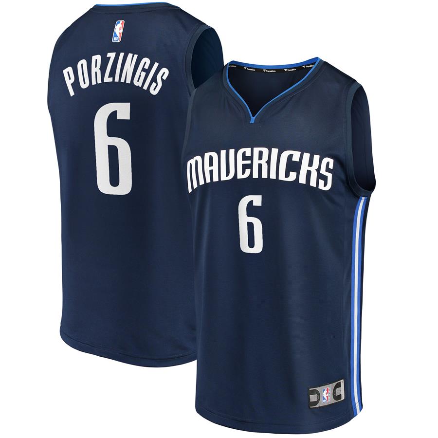 Kristaps Porzingis Dallas Mavericks Fanatics Branded Fast Break Team Replica Jersey Navy - Statement Edition