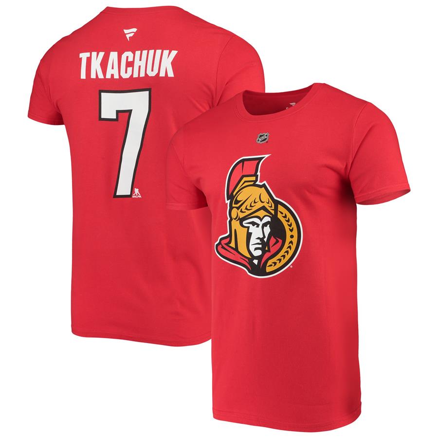 Brady Tkachuk Ottawa Senators Fanatics Branded Authentic Stack Player Name & Number T-Shirt - Red