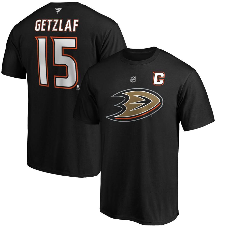 Ryan Getzlaf Anaheim Ducks Fanatics Branded Authentic Stack Player Name & Number T-Shirt - Black