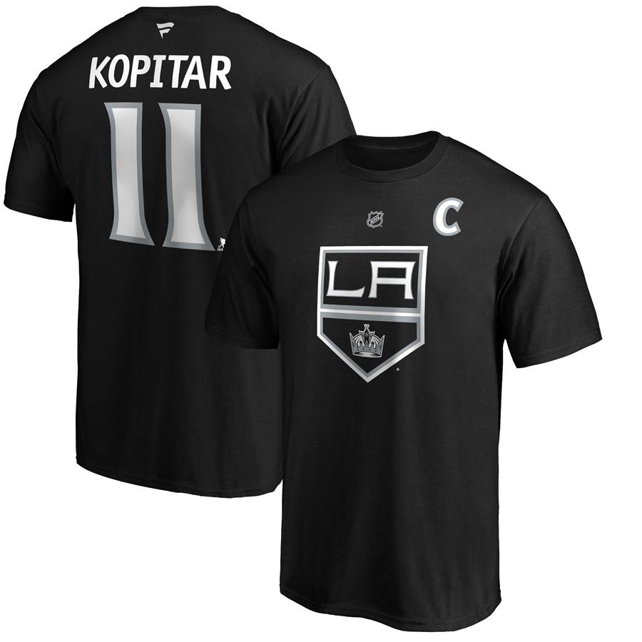 Anze Kopitar Los Angeles Kings Fanatics Branded Authentic Stack Player Name & Number T-Shirt - Black