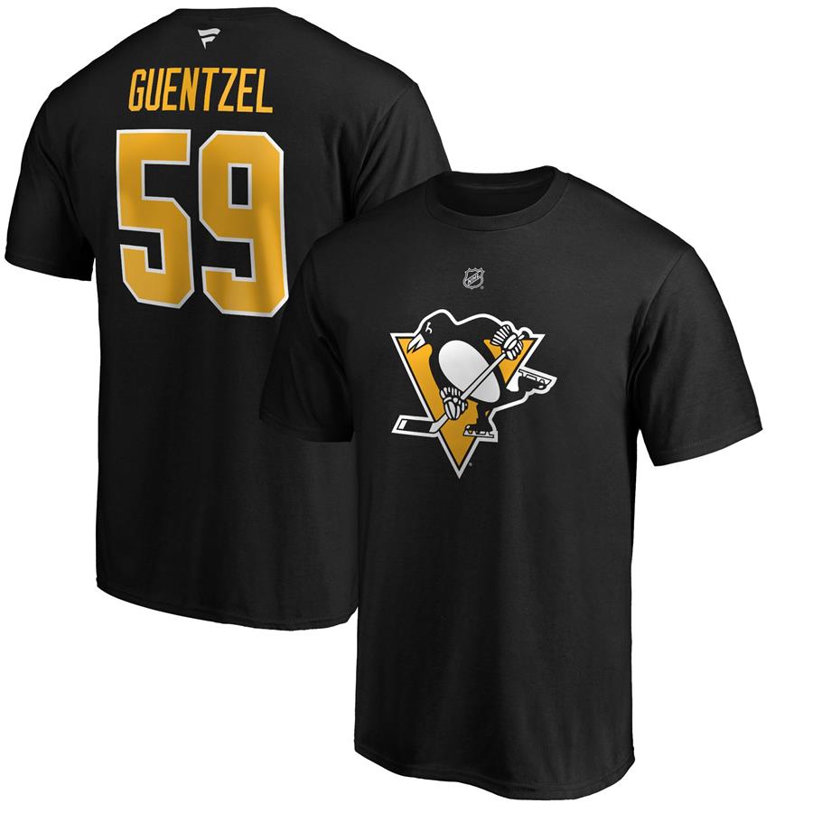 Jake Guentzel Pittsburgh Penguins Fanatics Branded Authentic Stack Player Name & Number T-Shirt - Black